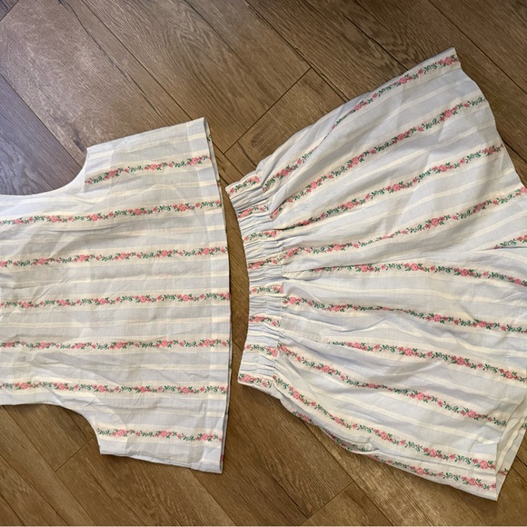 MABLE High Waist Floral Striped Shorts & Crop Top Set - Picture 5 of 5